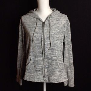 NY and Co velour grey zip up hoodie. XL, used